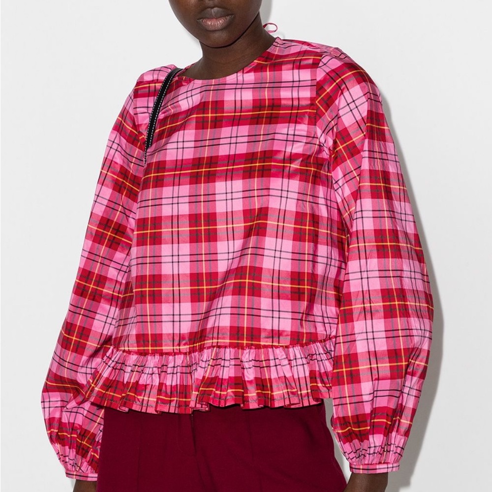MOLLY GODDARD Pink and Red Plaid Top